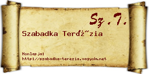Szabadka Terézia névjegykártya